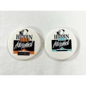 Vintage 1990s Hidden Glen Arts Festival Pinback Buttons 2 1/4"‎ Collectible Pins
